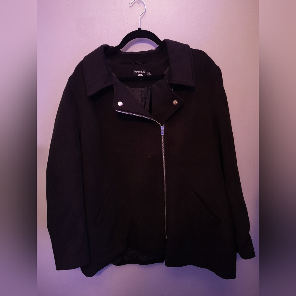 Plus Size Side Zipper Coat